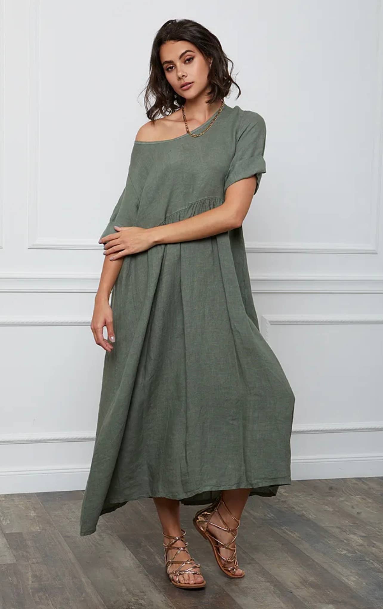 LÉA & LUC - Wholesale Dress - Women's - Long dress in 100% linen REF.714860
