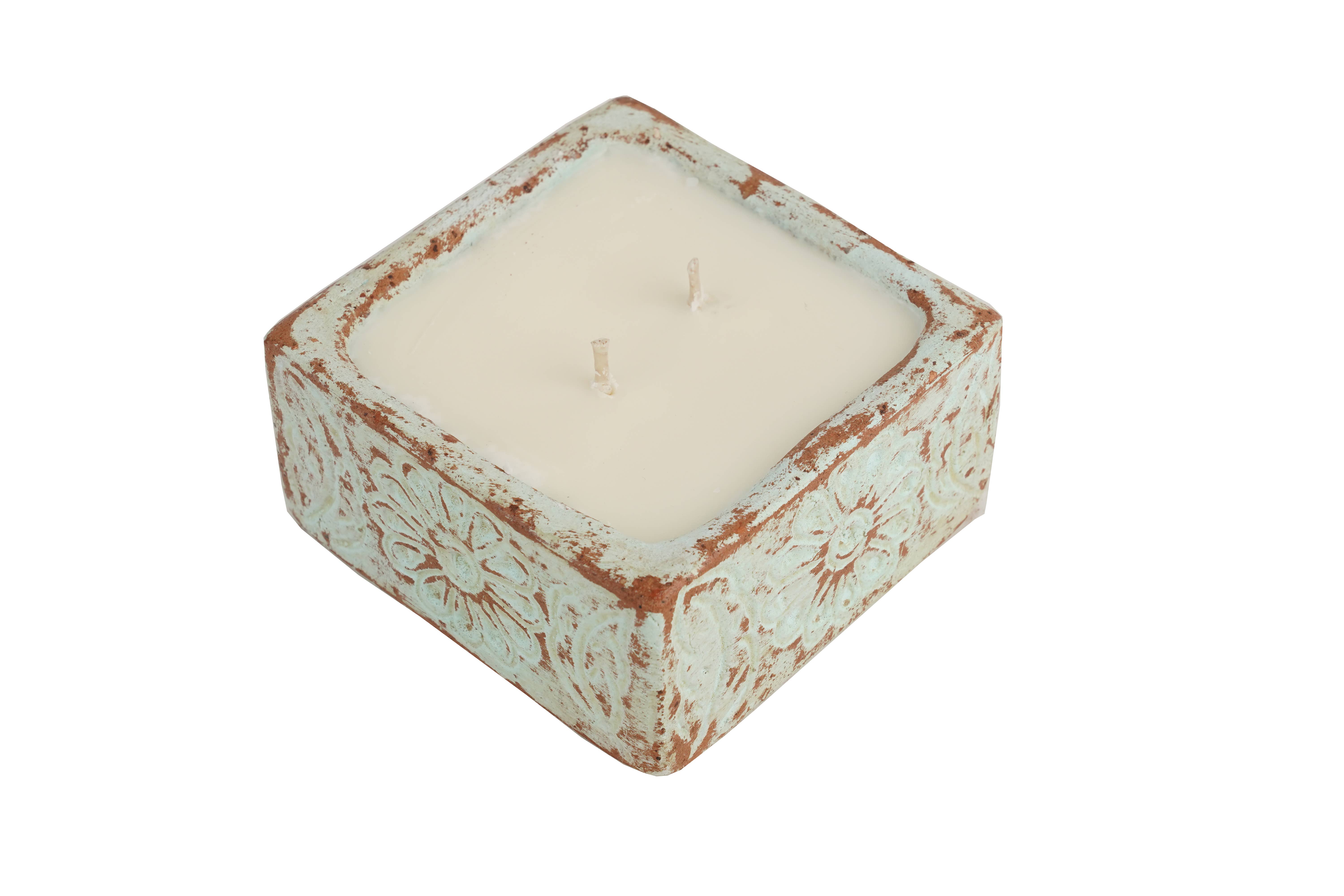 My Amigos Imports - Wholesale Candle Holder - Bohemian™ Flower Candle-Clay Vessel-4 Color Choices11