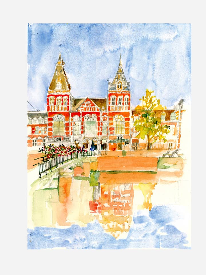 A5 The Grand Rijks | Art Postcard for wholesale by Ping He Art