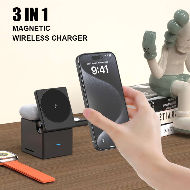 Tech Trendz - Wholesale Portable Charger - 3 in 1 Wireless Magnetic Charger3