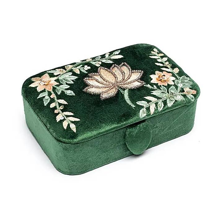 Temple of Treasure - Wholesale Jewelry Box/Organizer - Bosgroen Kerstfluweel Sieradendoos0