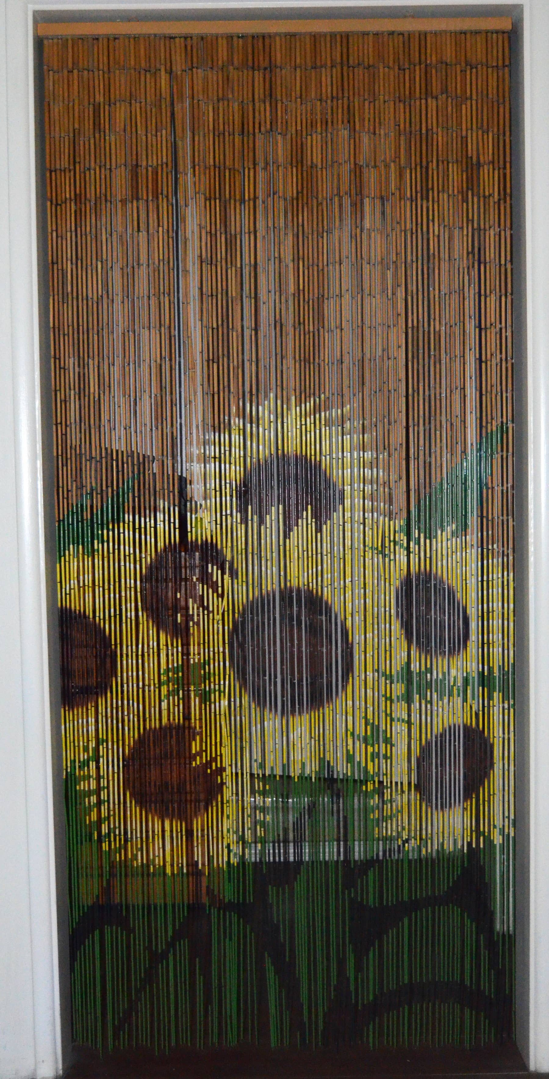 Bamboo54 – Engroshandel Gardin – Bambusperleforhæng Solsikker 90 Strenge3