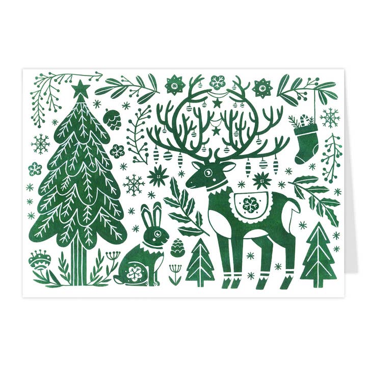 Cartão dobrável "Rena de Natal" por atacado de paruspaper. nutzfeine papeterie