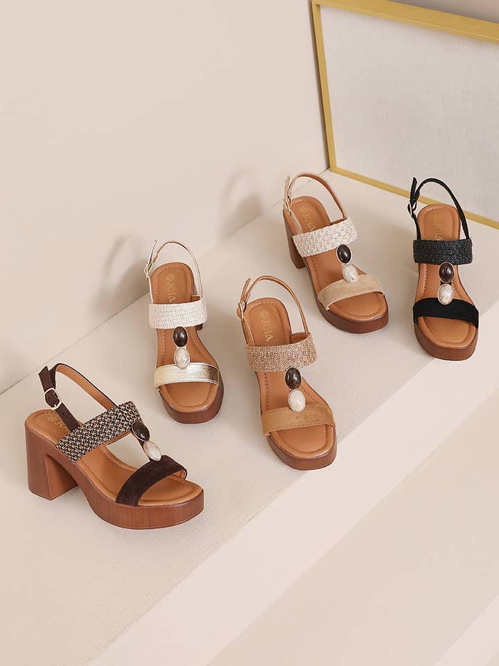 Sabots à talon plateforme bijou KA-94 pour la vente par Joia Paris