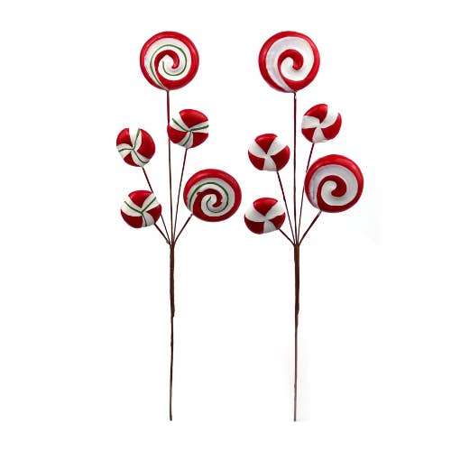 Larksilk - Wholesale Christmas decoration - Peppermint Candy Lollipop-15In.(6Pack)Christmas Collection