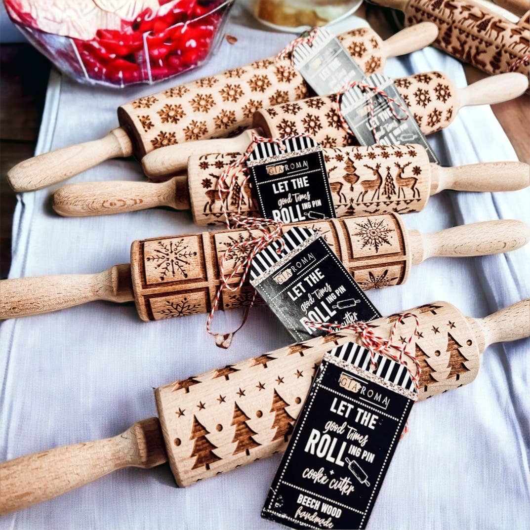 Gia Roma - Wholesale Rolling Pin - Christmas Kitchen Gifts, Wood Rolling Pin for Holiday Cookie8