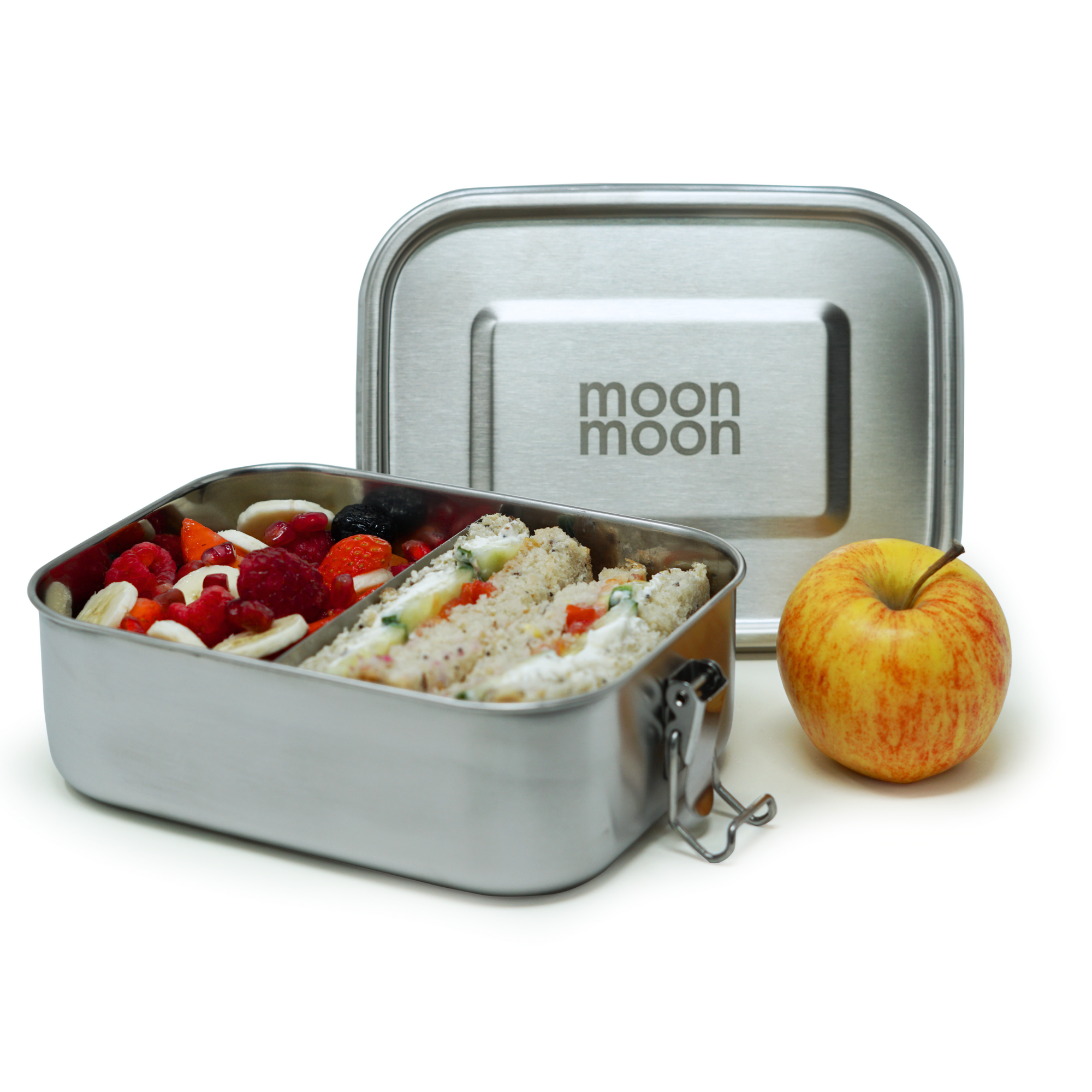Moonmoon - Vente Sac/boîte repas - Boîte à déjeuner en acier inoxydable 0,8 litre étanche - Bento en métal0