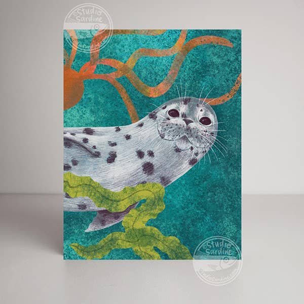 Studio Sardine – wholesale Everyday greeting card – Curious Harbor Seal A2 Size Notecards, Blank Greeting Cards1