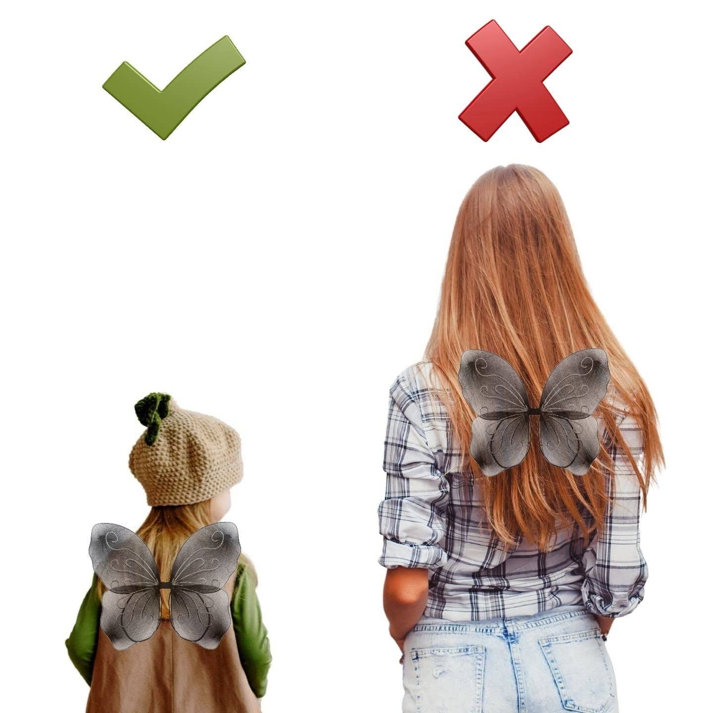 Topkids Accessories – wholesale Costume – Child – Angel Wings Fairy Butterfly Pixie Tinkerbell Fancy Dress Outfit Girls Dressing Up Costume Baby Toddler Kids Childs Small Tiny Mini Toy Fairywings Set Glitter45