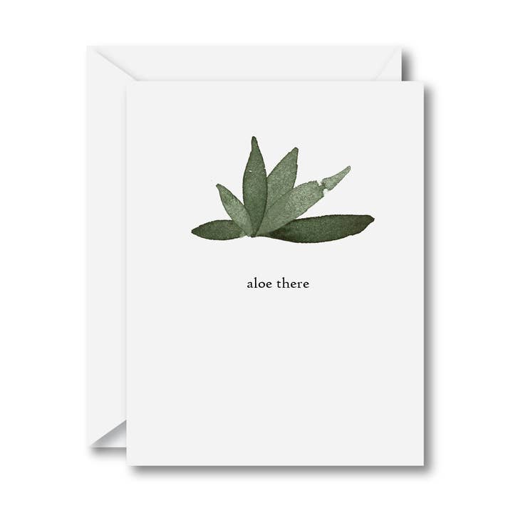 aloe there greeting card, hello card for wholesale by Carly Allred Studio