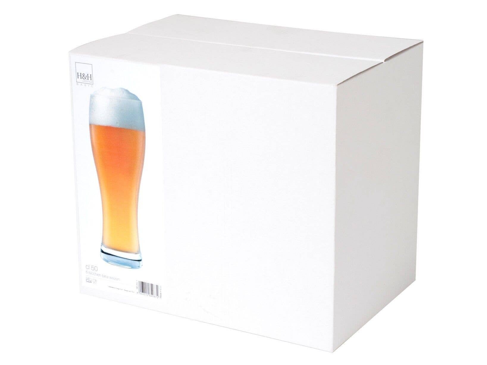 H&H - Wholesale Beer Glass/Mug - Weizen Beer Glass in Clear Glass 500 cc1