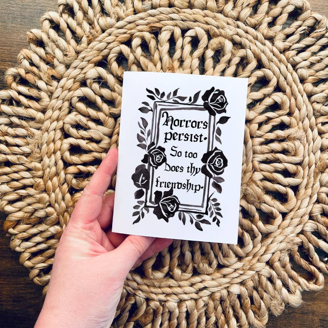 Cryptic Paper Co. – wholesale Friendship card – Gothic Black Rose Friendship Thank You Card3