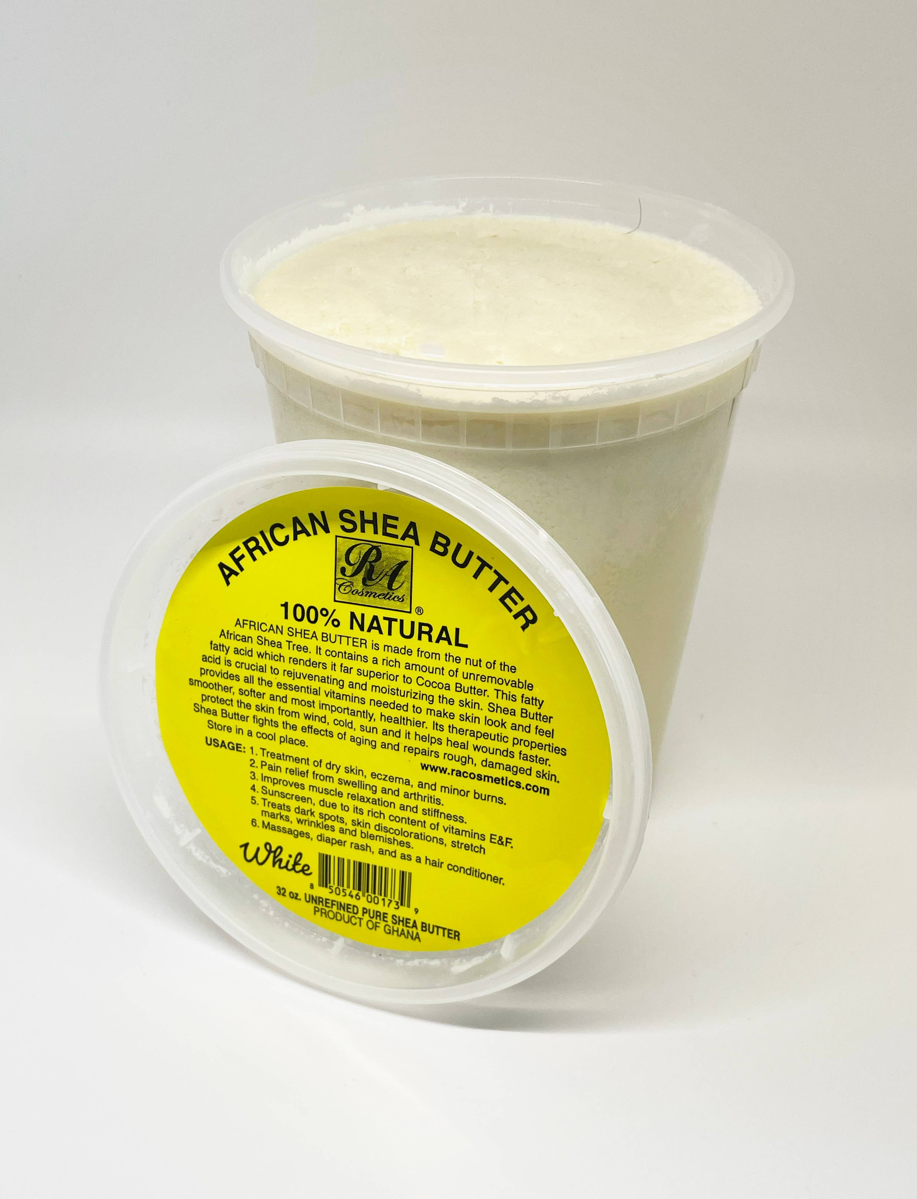 RA Cosmetics - Wholesale Body Balm/Butter - 100% African Shea Butter, Ivory/White Solid - 32oz