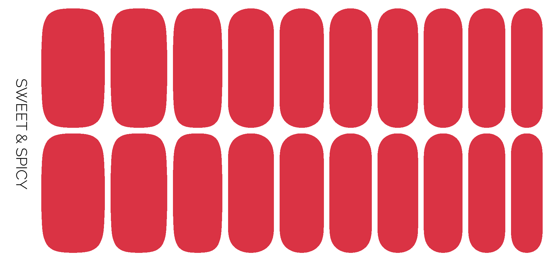 Ivy & Ash - Wholesale Nail Art/Decal - Sweet & Spicy | Firey Red Solid Color Nail Polish Sticker3