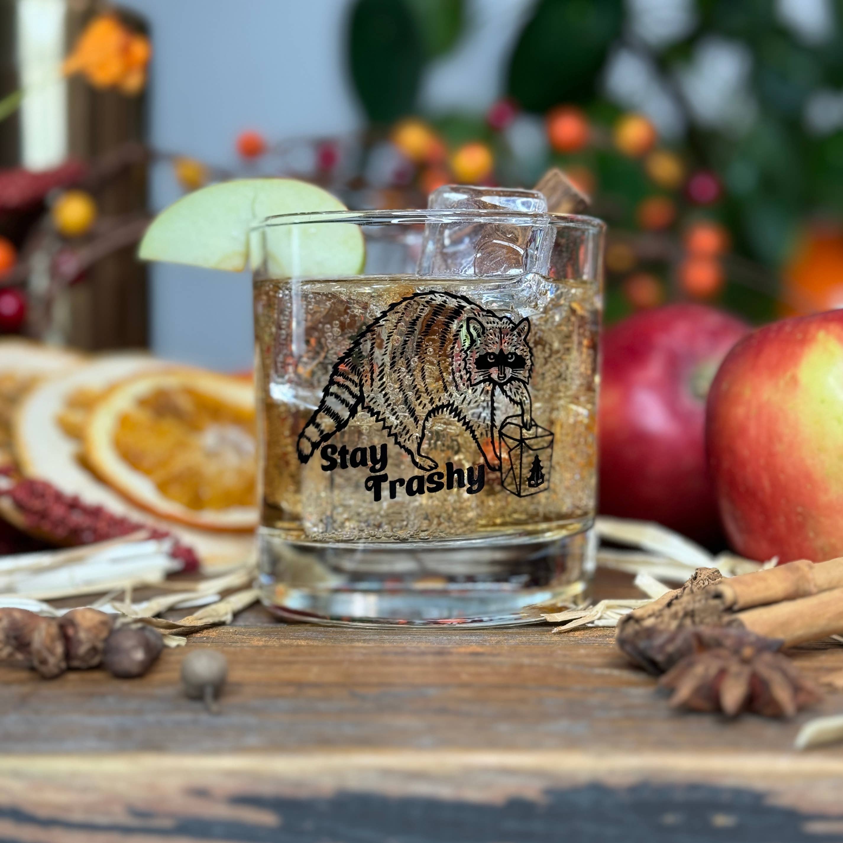 Two Little Fruits - Wholesale Cocktail/Liquor Glass - Barware | Raccoon Rocks Glasses | Stay Trashy Whiskey Glass7