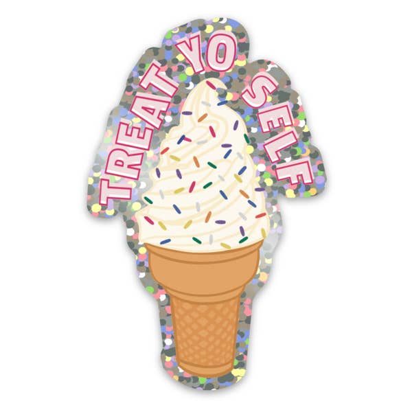 Treat Yo Self Sticker for wholesale by Carlee Ingersoll