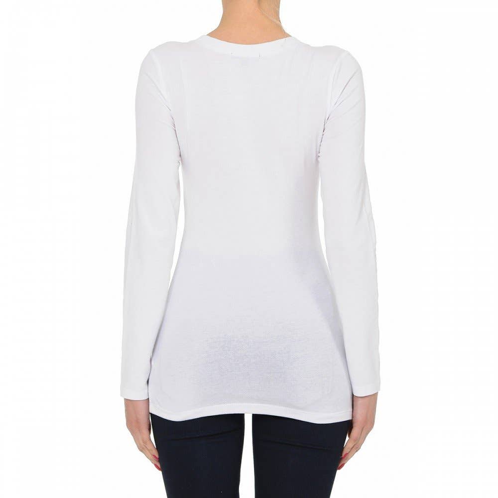 Paperdoll - Vendita all'ingrosso Top in maglia - Donna - TOP BASICO A MANICHE LUNGHE CON SCOLLO ROTONDO4