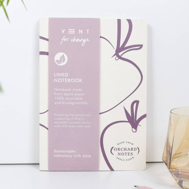 Orchard A5 Apple Paper Notebook in Pink for wholesale by VENT for Change