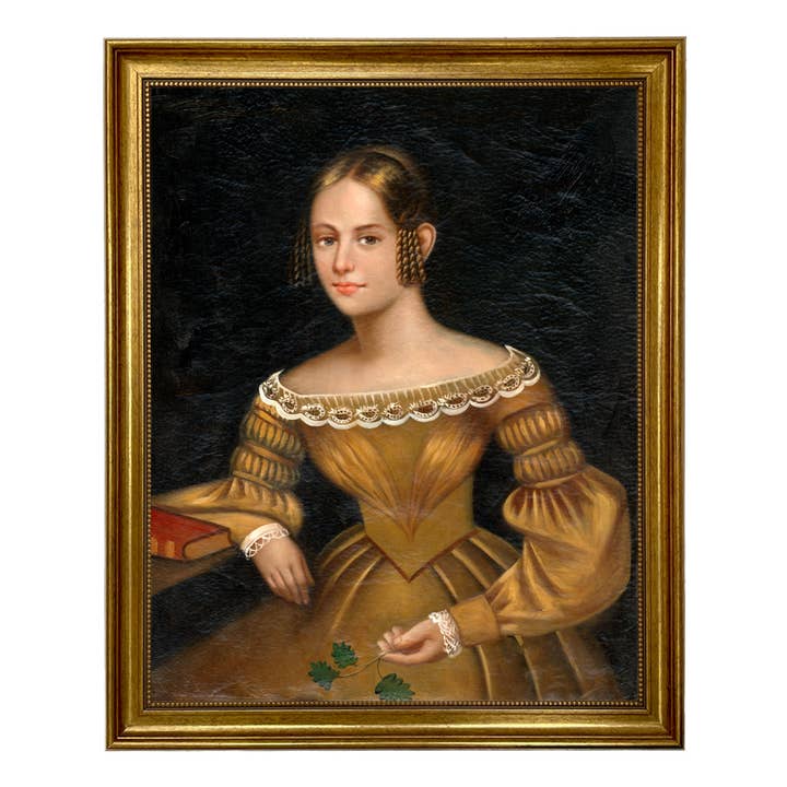 Madison Bay Co. - Historical Home Decor Reproductions - Wholesale Painting/drawing - Portrait of a Woman in Yellow Dress Painted Print on Canvas4