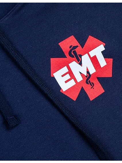 Navy EMT | First Responder Long Sleeve Fleece Hoodie Sweatshirt for wholesale on Faire3