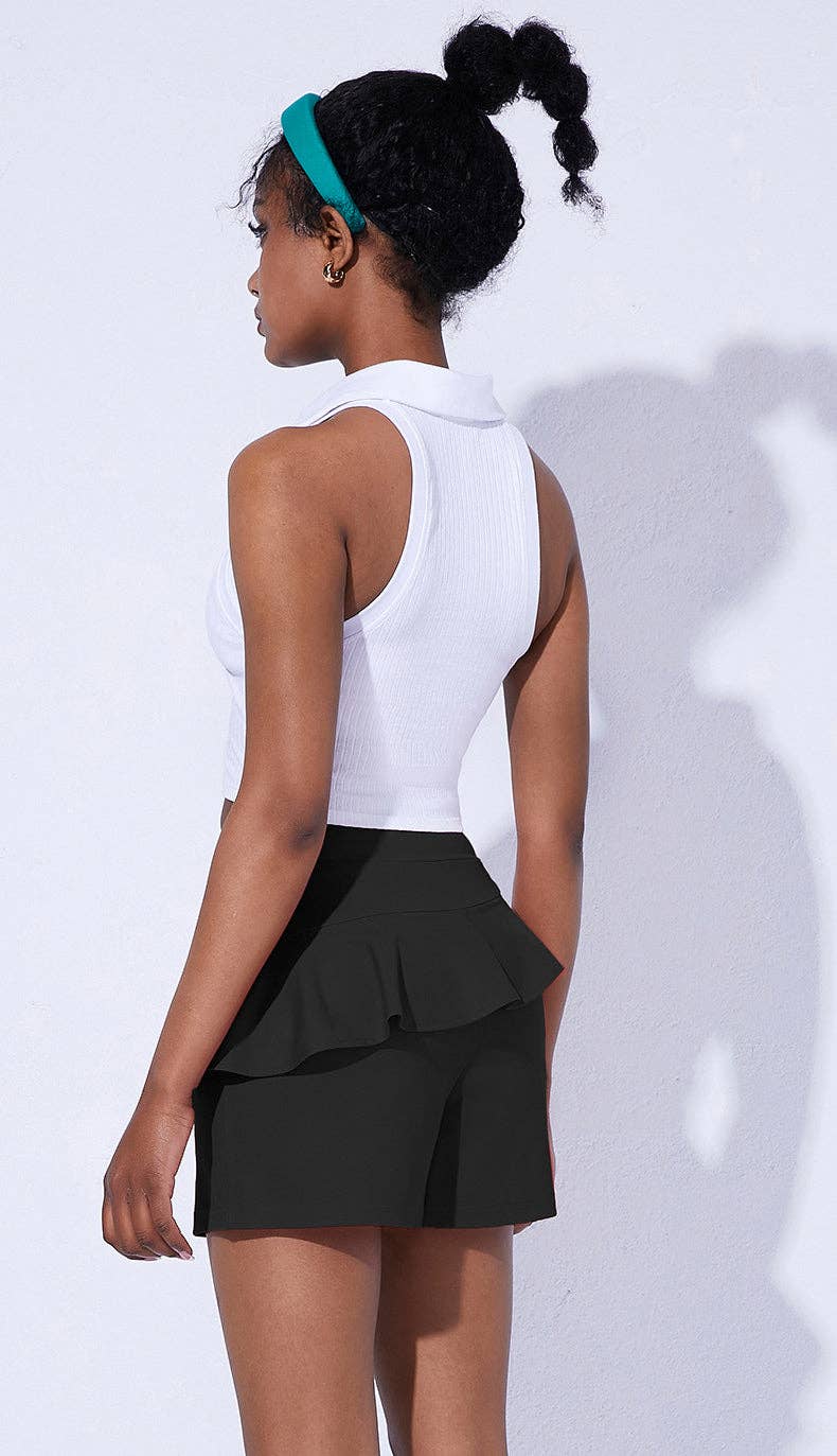 Active by Anna-Kaci – Großhandel Sportrock – Damen – Asymmetrischer Aktiver Rock mit Volant1