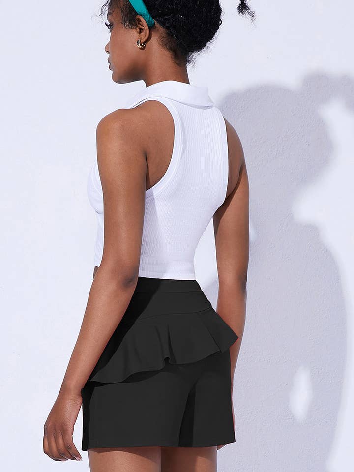 Active by Anna-Kaci - Wholesale Athletic Skirt - Women's - Asymmetrical Flounce Lined Active Skirt1