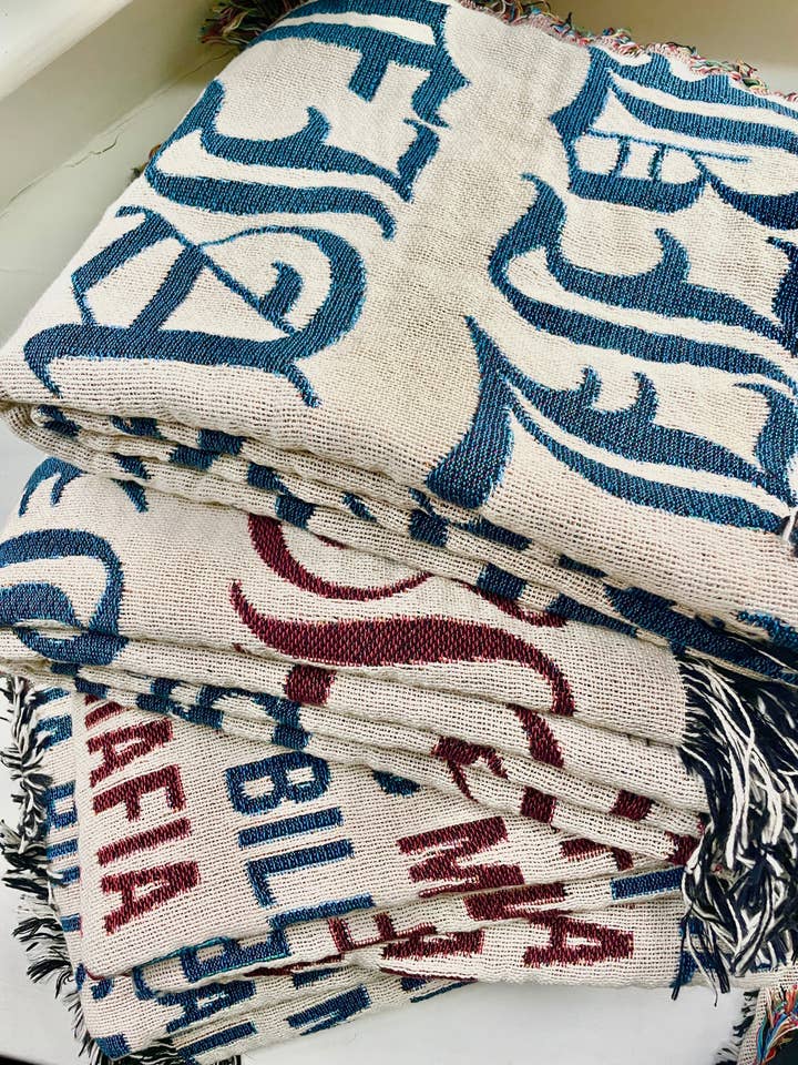 Futebol Buffalo Bills Manta Mafia Algodão Natural por atacado de Rocmar Studio Soft Furnishings Made in USA 100% Cotton