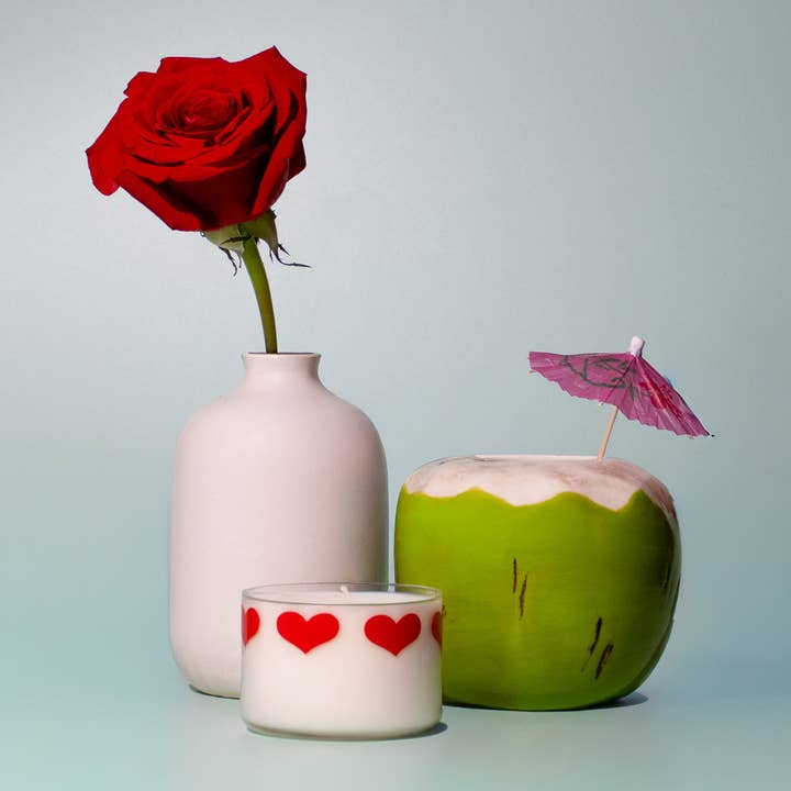 Coco Rose / Tropical Mini Candle / Latina + Midwest Inspired for wholesale by Fresa Creative