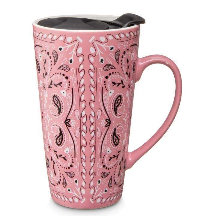 Pink Bandana Travel Mug for wholesale by Godinger