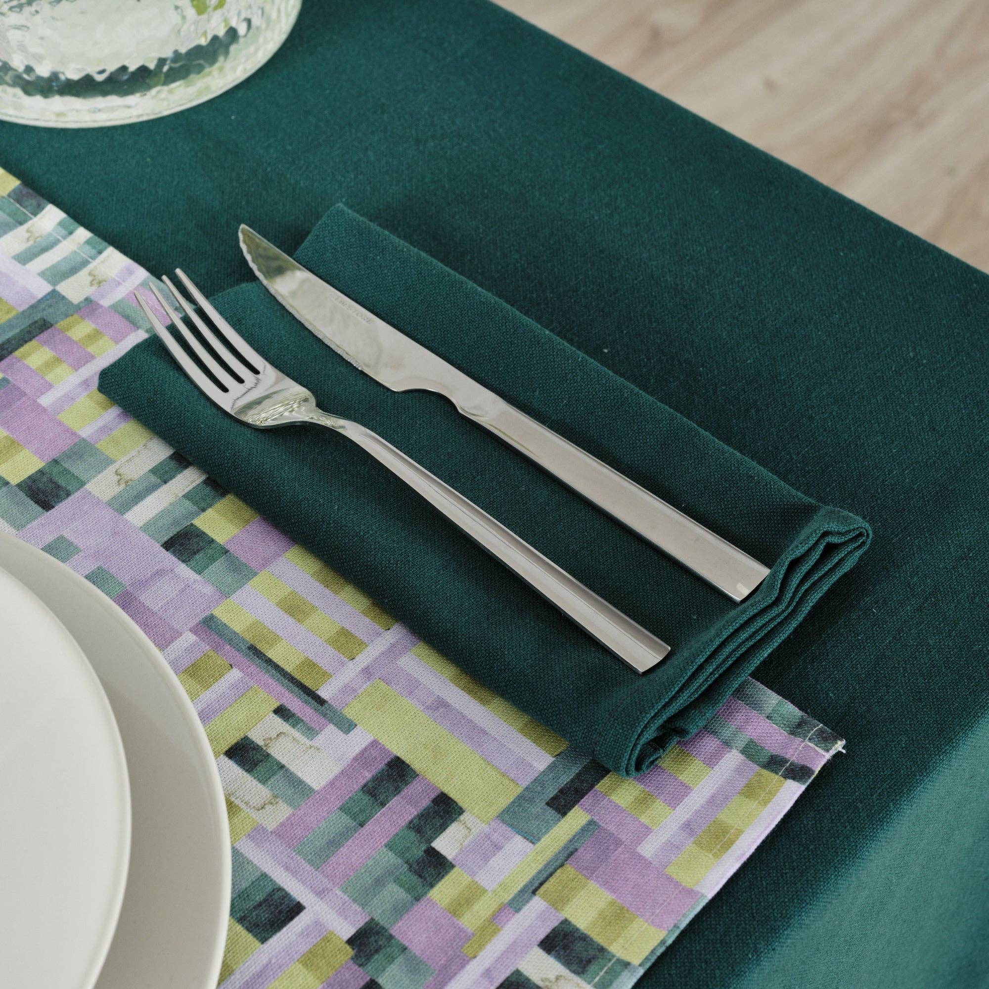 SG HOGAR - Vendita all'ingrosso Tovaglioli da tavola in stoffa - Confezione da 2 tovaglioli tinta unita in lino 100% smeraldo5