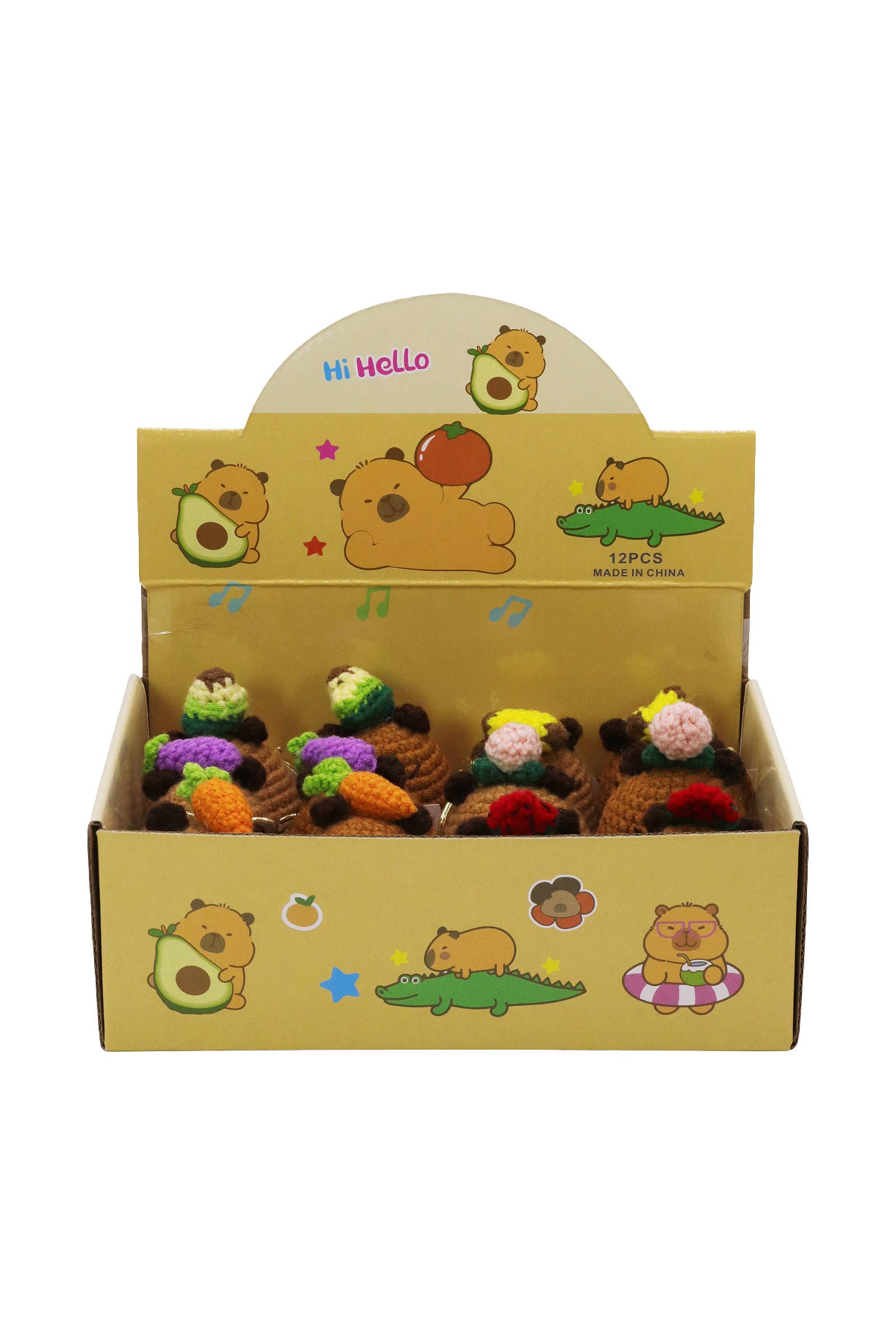 ASSORTED Capybara Fruits And Veggies Crochet Key Chain for wholesale on Faire2