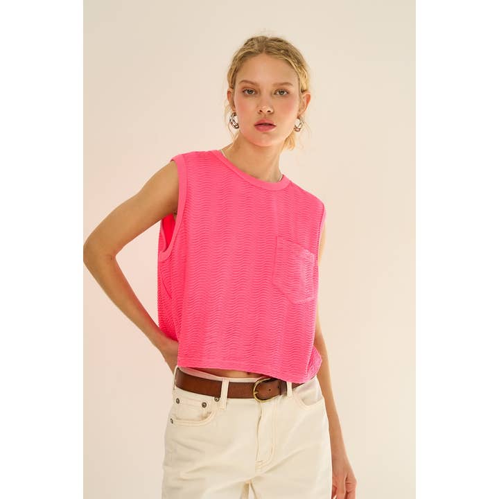 Textured Muscle Crop Tank for wholesale by The GREii