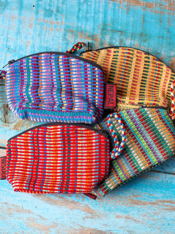 Assorted Stripe Coin Purse for wholesale by The India Shop