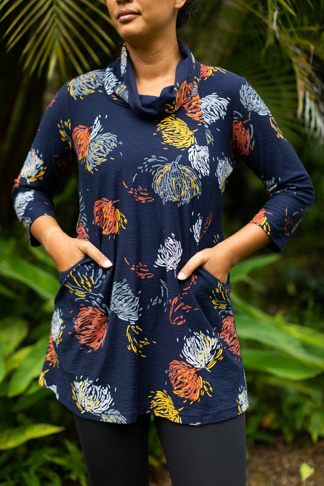 Navy Rust Tallulah Cowl Tunic for wholesale on Faire2