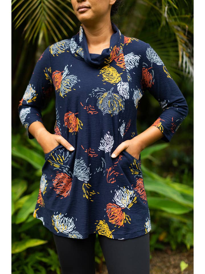 Navy Rust Tallulah Cowl Tunic for wholesale on Faire2