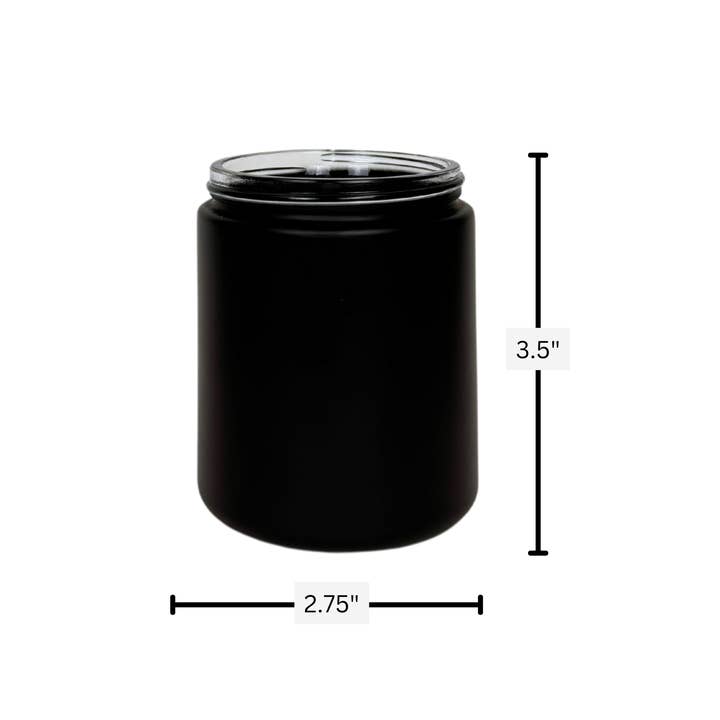 The Bottle Shoppe - Wholesale Jar - 8oz Black Matte Glass Jar with Brushed Gold Lid
