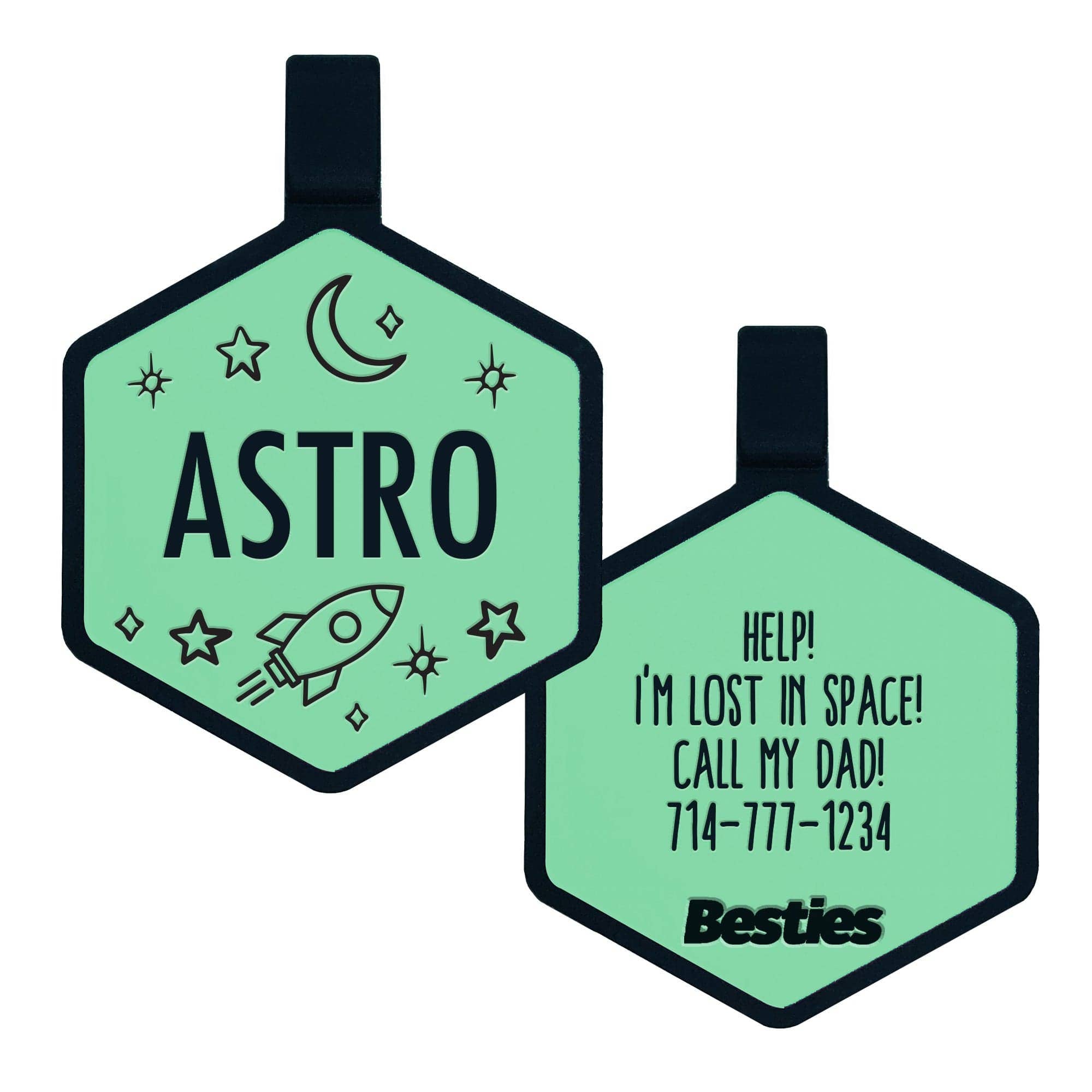 Besties Pets - Wholesale Pet Identification Tag - Dog - Space Cadet Silicone Dog ID Tag19