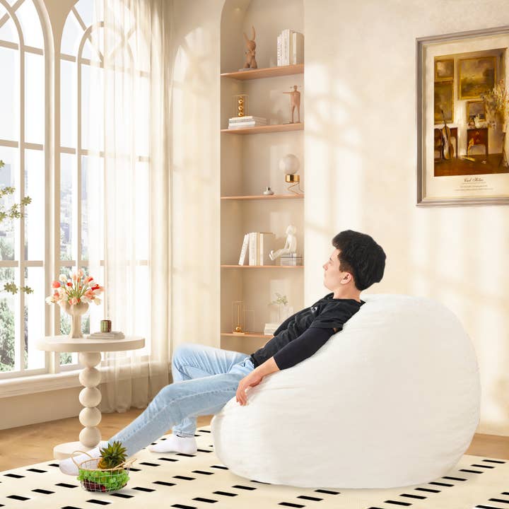 HOMYCASA DESIGN INC - Vente Canapés - Grand pouf convertible pour adultes, se transforme de fauteuil paresseux en matelas de sol, grand canapé de sol, grand canapé-lit, rembourrage en mousse haute densité, lavable en machine.4