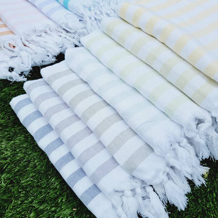 EBRU Home - Venta al por mayor Toallas de playa - Toalla de rizo de una cara, toalla de playa y baño sin arena, color beige
