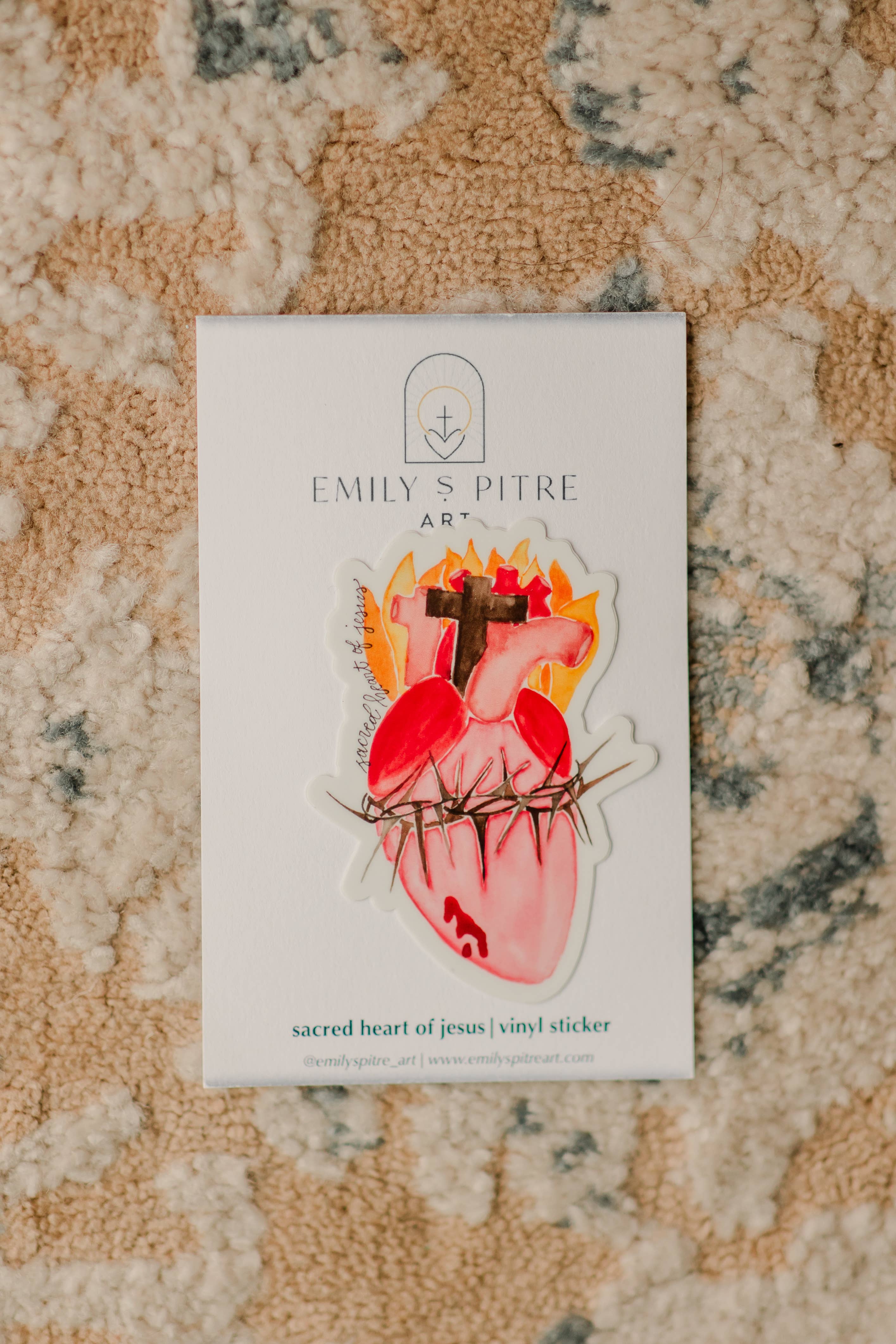 Emily S Pitre Art - Wholesale Sticker - Sacred Heart of Jesus Sticker0