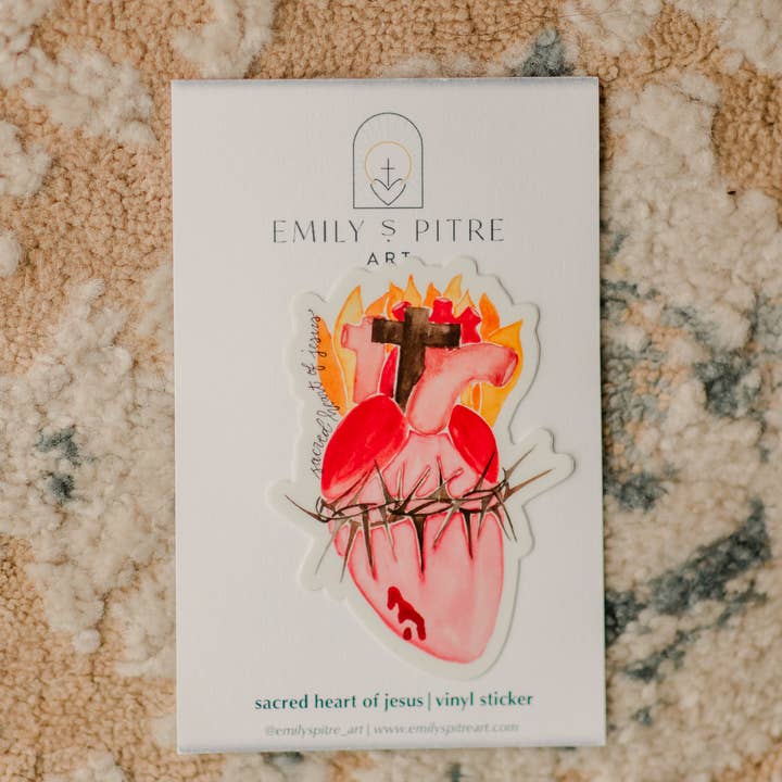 Emily S Pitre Art - Wholesale Sticker - Sacred Heart of Jesus Sticker