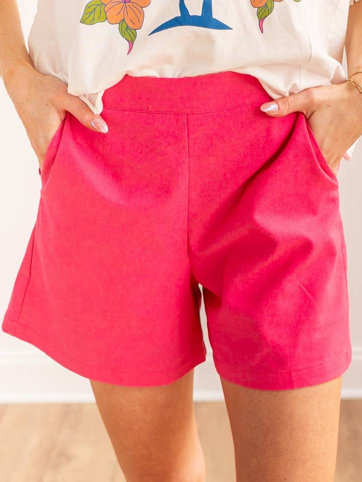 Linen Shorts, Pink for wholesale by GRACE+EMMA by Southern Grace