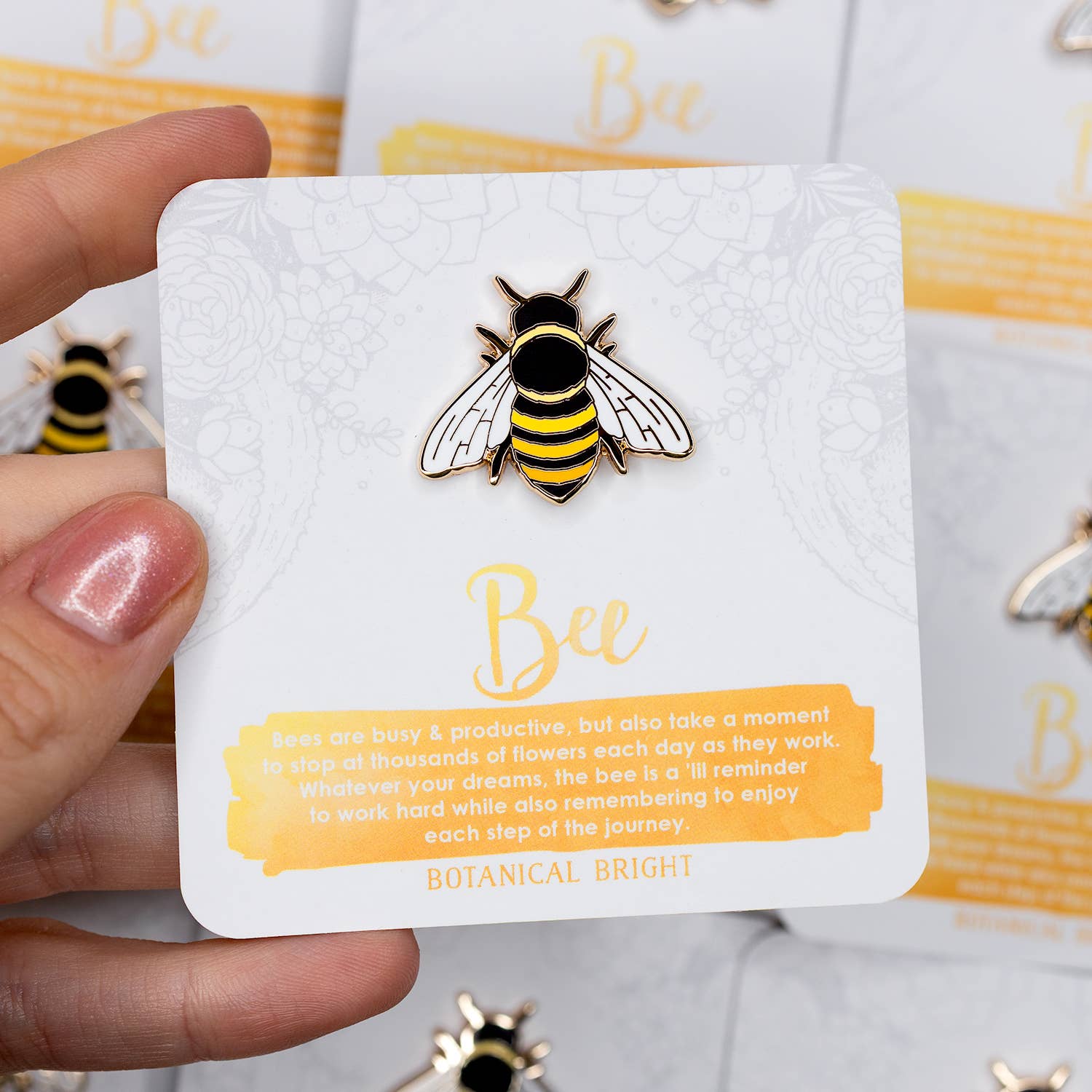 Botanical Bright - Wholesale Lapel Pin/Button - Bee Enamel Pin1