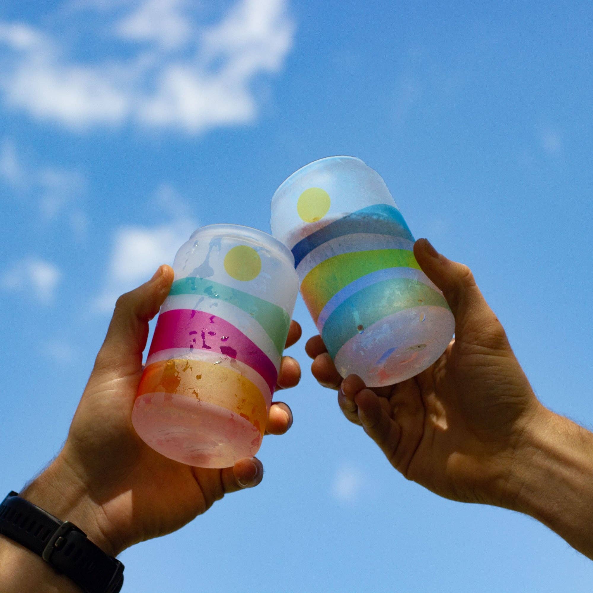 Human Nature Designs - Wholesale Beer Glass/Mug - Colorful Mountain Beer Glass - Colorful Glassware1