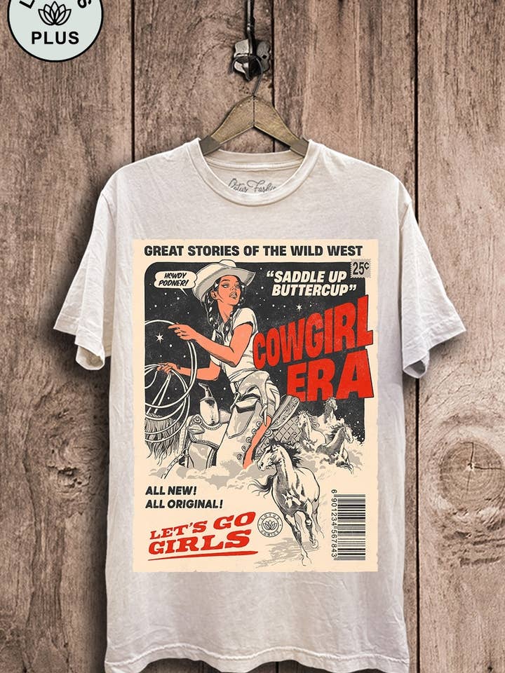 Cowgirl Era Retro Comic Series Graphic Top for wholesale by Lotus Fashion Collection