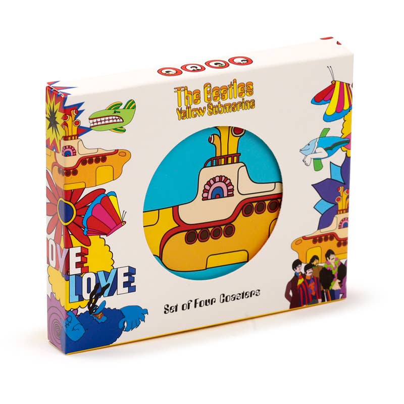 Puckator Ltd - Vente Sous-verre - The Beatles Ensemble de 4 dessous de verre en liège Yellow Submarine0