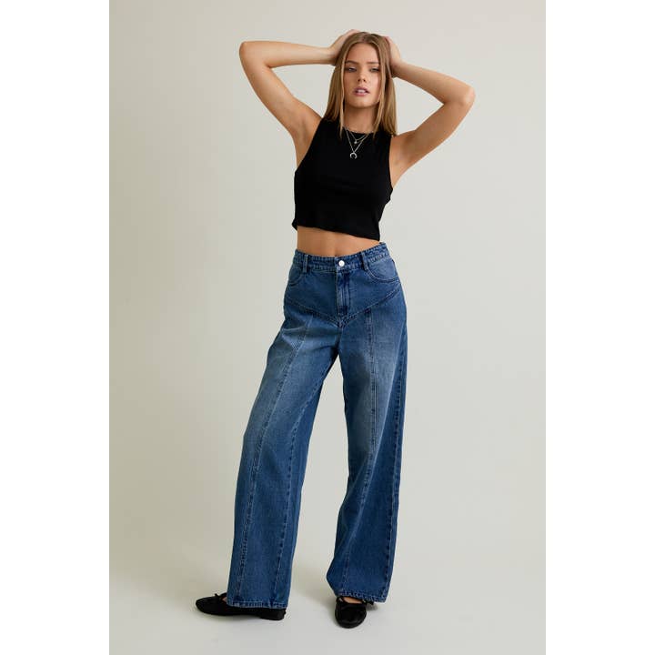 MID-RISE FRONT YOKE DETAIL WIDE JEANS and other Purchase Wholesale midrise. Free Returns & Net 60 Terms on Faire trending on Faire.