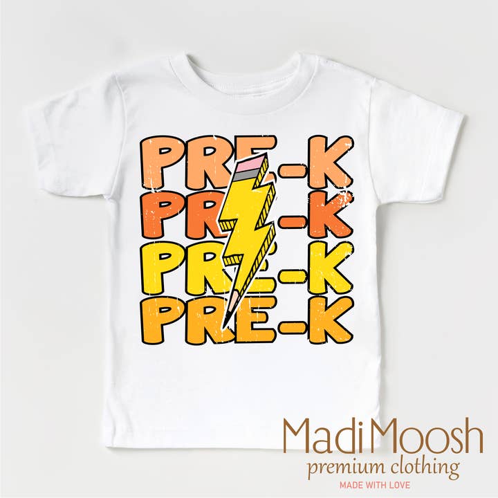 Chemise Pre-K Lightning Bolt - Chemise d'école pour la vente par Madi Moosh
