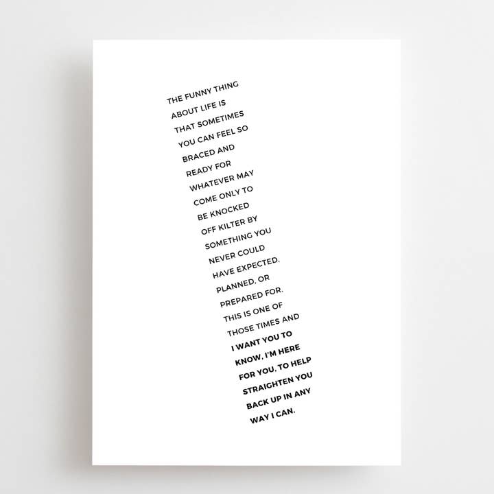 Everyday Card - Short - Off Kilter for wholesale by The Lettery Studio