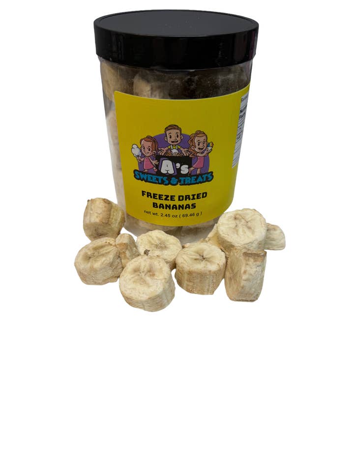 Gefriergetrocknete Bananen für den Großhandel von A’s Sweets & Treats Freeze Dried Candy